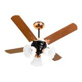Ventilador De Teto Venti-delta New Zeta Com 4 Pás Preto / Cobre 127v 34-4103