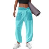 Calça De Moletom Lamissche Oversized Barrel Lounge Feminina Azul Celeste