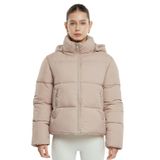 Casaco Acolchoado De Inverno Puffit Feminino Cortado Com Capuz Removível