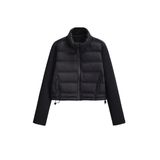 Jaqueta Feminina Ynhonra Puffer Patchwork Preta Com Bolsos