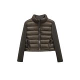 Jaqueta Feminina Ynhonra Puffer Patchwork Green Com Bolsos Xs