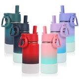 Garrafa De Água Volhoply 400 Ml Com Tampa De Palha Isolada, Pacote Com 6 Unidades Para Crianças
