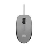 Mouse Com Fio Mf400 Clique Silencioso Conexao Usb 1200dpi Cabo De 180cm 3 Botoes - Cinza - Mo387