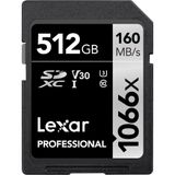 Cartão Sdxc 512gb Lexar Silver 1066x 160mb/s Uhs-i / V30 /