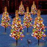 Decoração De Exterior Solar Christmas Tree Junopy, 6 Unidades Com 120 L