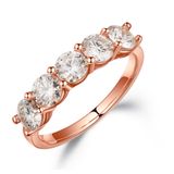 Aliança De Casamento Smilest Moissanite D Color Vvs1 14k Em Ouro Rosa
