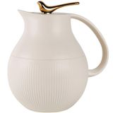 Garrafa Térmica De Mesa Pássaro Dourado Branco Chá Leite 1l