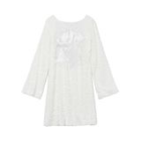 Mini Vestido Hocandy Sparkly Sparkly Sequin, Sem Encosto, Gravata Borboleta Branca