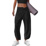 Calça De Moletom De Perna Larga Lamissche Oversize Barrel Feminina Preta S