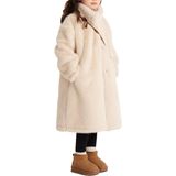 Casaco De Inverno Para Menina 4t-5t Jaqueta Longa De Pele Sintética