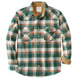 Camisa De Flanela Dubinik® Masculina De Manga Comprida Pearl Snap 100% Cot