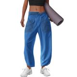 Calça De Moletom Lamissche Oversized Barrel Lounge Feminina Royal Blu