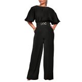 Macacão Acelyn Elegant Para Mulheres Dressy Plus Size Preto