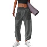 Calça De Moletom Lamissche Oversized Barrel Lounge Feminina Cinza Escuro