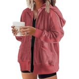 Jaqueta Feminina Shacket Eytino, Tamanho Grande, Com Capuz E Zíper, 4x