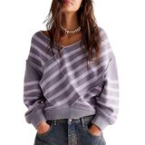 Suéter Feminino Hyllgud, Listrado, Colorido, Tricotado Em Roxo Claro
