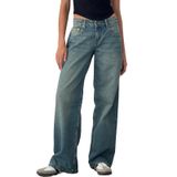 Jeans Mxiqqpltky De Cintura Baixa E Perna Reta Para Mulheres