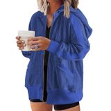 Jaqueta Feminina Com Capuz Eytino Plus Size Waffle Knit