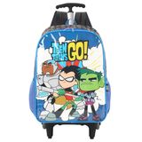 Mochila Jovens Titãs Rodinhas Escolar Teen Titans - Azul