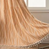 Cortina Enjoybridal Floral 213 Cm, Laranja Queimada, 2 Painéis, 84 Polegadas