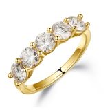 Aliança De Casamento Smilest Moissanite 14k Em Ouro Amarelo Vermeil