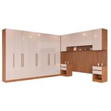 Guarda-roupa Modulado Casal Ponte 140 Lugano 14 Portas 9 Gavetas 17 Prateleiras Com 7 Peças E 350,5cm De Largura
