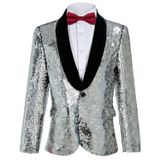 Jaqueta De Lantejoulas, Blazer Brilhante, Glitter, Smoking De Festa Para Homens