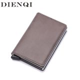 Genuine Leather Men Wallet Slim Metal Rfid Bag Mini Card Wal