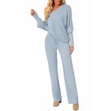 Roupa De Malha Feminina De 2 Peças, Pulôver, Suéter E Calça