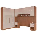 Guarda-roupa Modulado Casal Lugano 10 Portas 6 Gavetas 14 Prateleiras 6 Peças Com 322,6 Cm De Largura