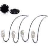 Car Hooks &amp; Car Coasters Multifuncional Organizer Auto Seat Hooks And Auto Cup Holder Insert Coaster,4 Pcs Bling Crystal Rhinestone Universa