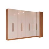 Guarda-Roupa Modulado Canto Reto de Casal Bartira Lugano 8 Portas 5 Gavetas 11 Prateleiras 4 Peças com 313,5cm de Largura