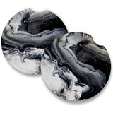De Mármore Preto Car Coasters For Drinks Set De 2 Acessórios De Carro Perfeitos Com Montanhas-russas Absorventes. A Montanha-russa Mede