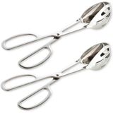 2-pack Festa Buffet De Aço Inoxidável Servindo Tongs Espessando Comida Servindo Tongs Salada Tongs Bolo Tongs Pão Tongs Cozinha Tongs Tongs