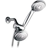 30-setting 3 Way Head / Handheld Shower Combo Com Mangueira De Aço Inoxidável Premium De 5 Pés, 6 X 4 X 9 Polegadas, Cromo