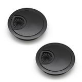 2 Peças De 60 Mm Capa Do Furo Do Cabo Para Mesas, Mesas E Bancadas Cor Preto Material Liga De Zinco