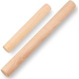 French Wooden Rolling Pin Non Stick Surface Essential Kitchen Tool Para Gift Baking Pizza Pasta Cookies (madeira De Faia Dois Pacotes)