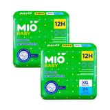Kit 2 Fralda Descartável Mió Baby Tamanho Xg 24 Unidades Cada