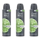 Kit 3 Desodorante Dove Limão E Sálvia Men + Care Aerossol 150ml