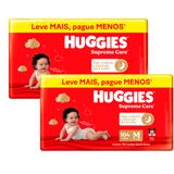 Kit 2 Fralda Huggies Supreme Care Tamanho M 104 Unidades Descartáveis