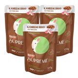 Kit 3 Ração Úmida Para Cachorro Adulto Quatree Supreme Super Premium Sabor Cordeiro Ao Molho Sachê 100g