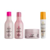 Shampoo, Condicionador, Máscara Reconstrução + Protetor