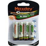 Pilha Recarregável AA Média Maxday 4700mah 4 Unidades