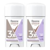 Kit 2 Desodorante Antitranspirante Em Creme Rexona Clinical Extra Dry 58g