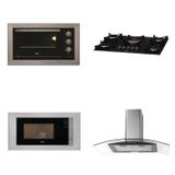 Conjunto Fogão 5b Tc, Forno 48l Inox 220v, Micro-ondas Inox 220v E Coifa 90 Cm 220v Fit Line Inox