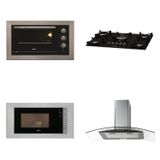 Conjunto Fogão 5b Tc, Forno 48l Inox 127v, Micro-ondas Inox 127v E Coifa 90 Cm 127v Fit Line Inox