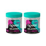 Gelatina Capilar Novex 1000g Santo Black Volumizadora - 2un