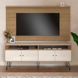 Rack Com Painel Para Tv Até 60 Pol Universal Liberty Carvalho/off White