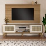 Rack Com Painel Para Tv Até 60 Pol Universal Memphis Carvalho/off White