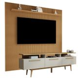 Rack Para Tv Até 70 Polegadas 3 Porta São Paulo Com Estante Home Suspenso Frisado Curitiba Off White/cinamomo